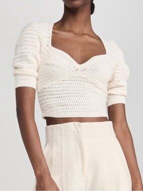 ALC Gigi Top Cotton Crochet Cropped Top